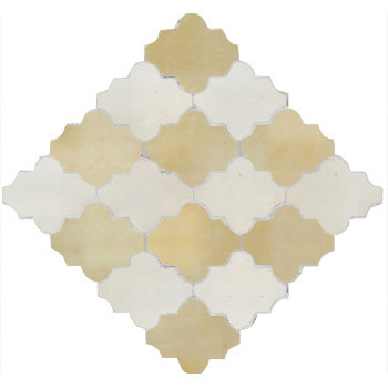 Mosaic House Moroccan tile Tribeca B 1-11 White Beige  zellige, mosaic, zellij, field, pattern, glaze arabesques, classic 